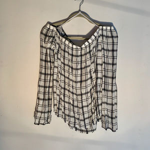 Cloth and Stone Plaid Off the shoulder Top